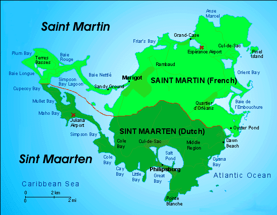 Kaart Sint Maarten Aquaholics